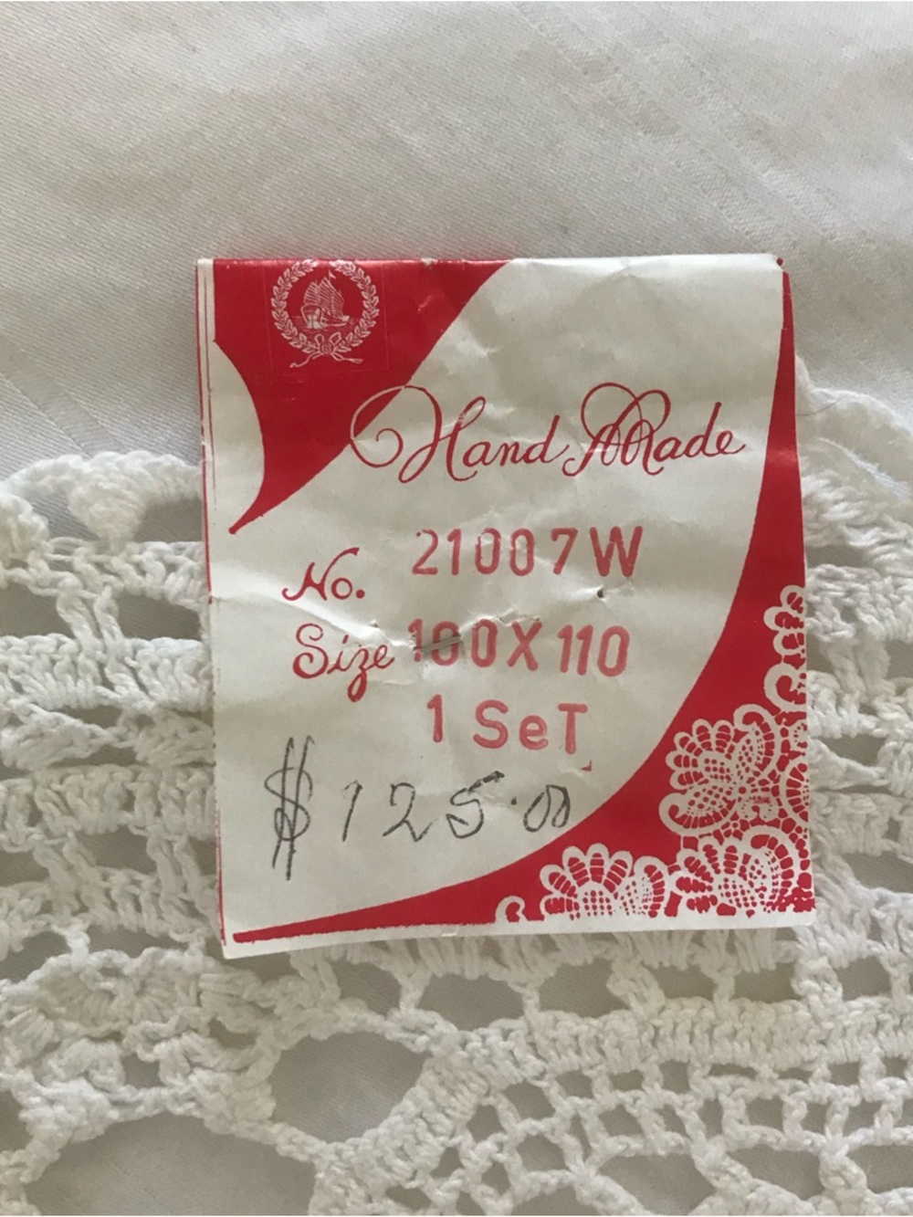 vintage crochet lace tablecloth nwt - Picture 5 of 5